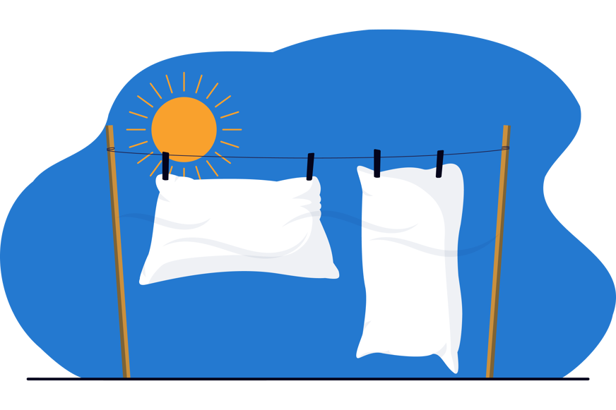 secher oreiller plumes air libre